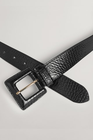 Ceinture en cuir de veau - Noir