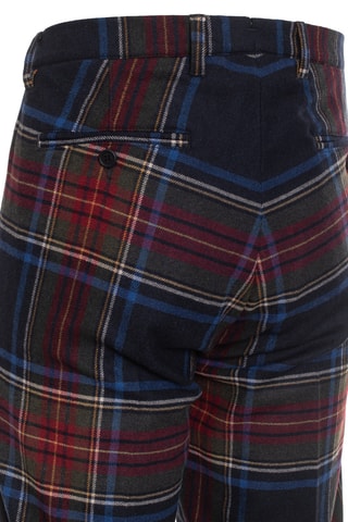 Pantalon slim en laine - Bleu marine et rouge