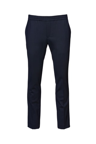 Pantalon slim en laine - Bleu marine