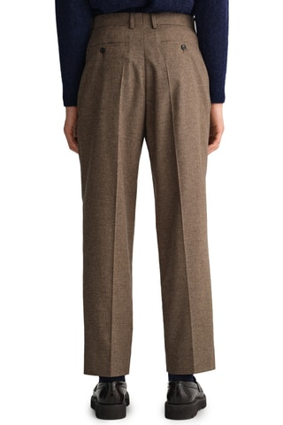 Pantalon droit en laine - Marron