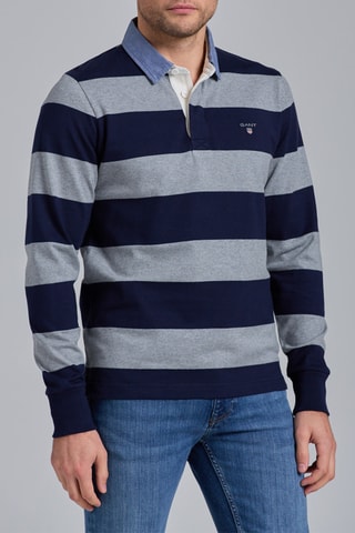 Polo straight - Bleu marine et gris chiné