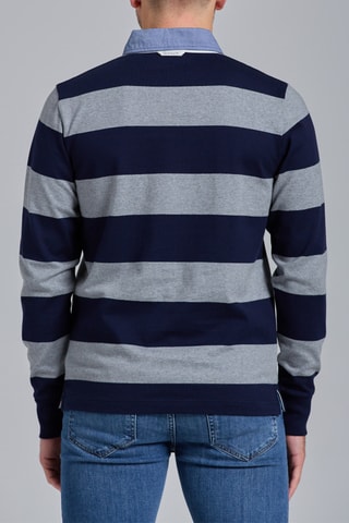 Polo straight - Bleu marine et gris chiné