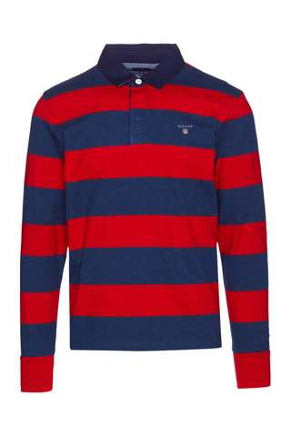 Polo straight - Bleu marine et rouge