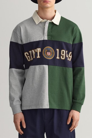 Polo relaxed - Gris clair chiné et vert