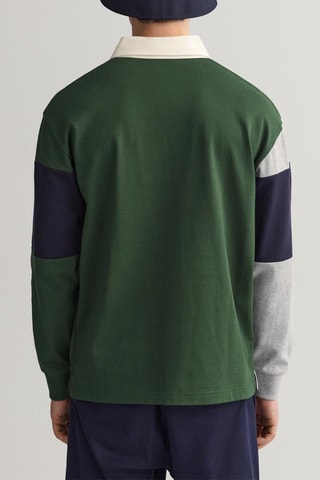 Polo relaxed - Gris clair chiné et vert
