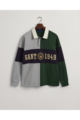 Polo relaxed - Gris clair chiné et vert
