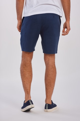 Short relaxed en lin - Bleu cobalt