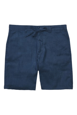 Short relaxed en lin - Bleu cobalt