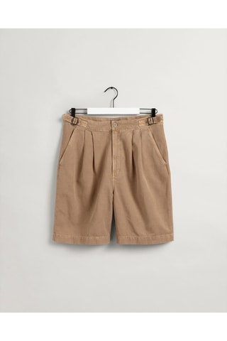 Short regular en velours taille haute - Beige