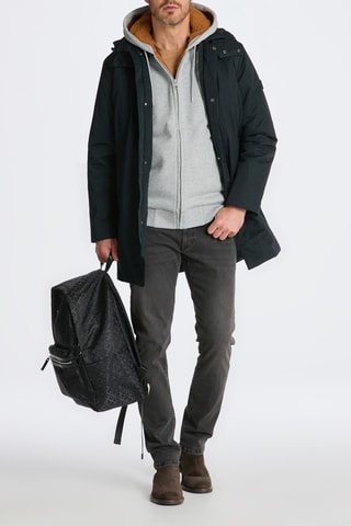 Sweat polaire à capuche - Gris clair chiné