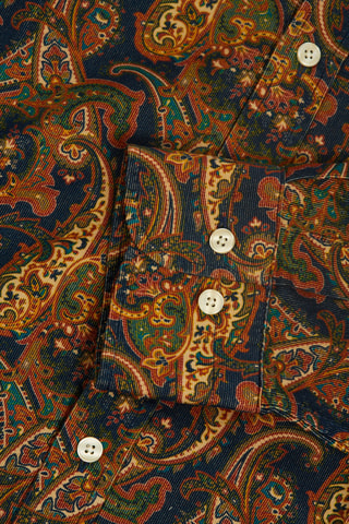 Chemise straight en velours - Kaki