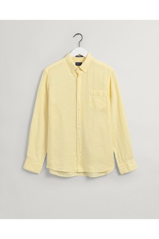 Chemise regular en lin - Jaune