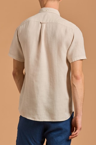 Chemise straight en lin - Beige