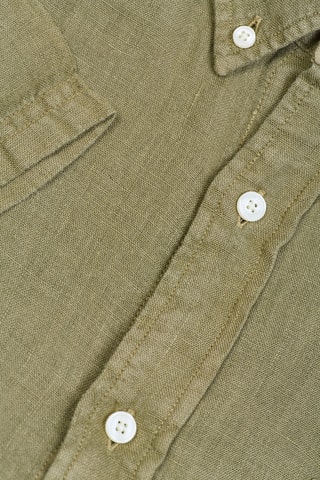 Chemise straight en lin - Kaki