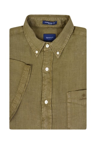 Chemise straight en lin - Kaki