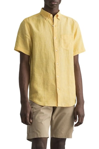 Chemise regular en lin - Jaune