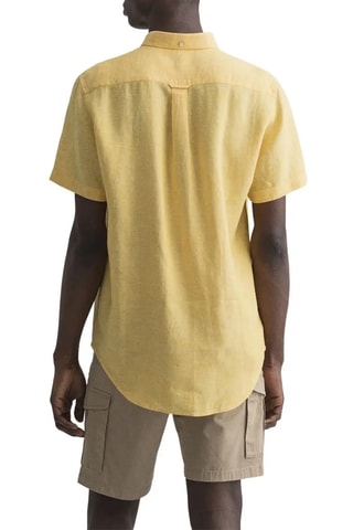 Chemise regular en lin - Jaune