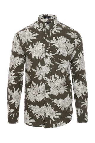 Chemise regular en lin - Kaki