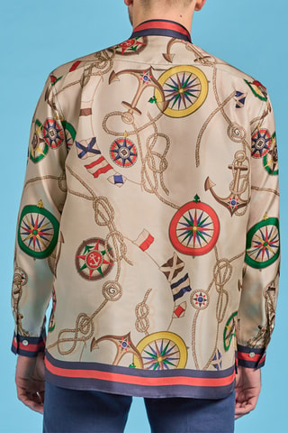 Chemise regular en soie - Ecru