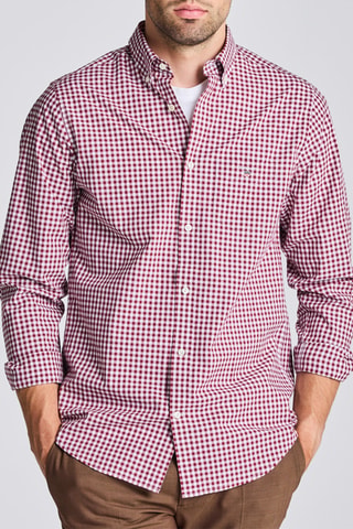 Chemise regular - Bordeaux et blanc