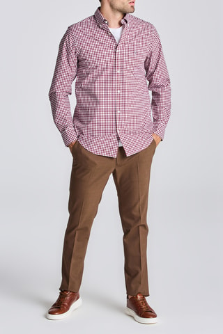 Chemise regular - Bordeaux et blanc