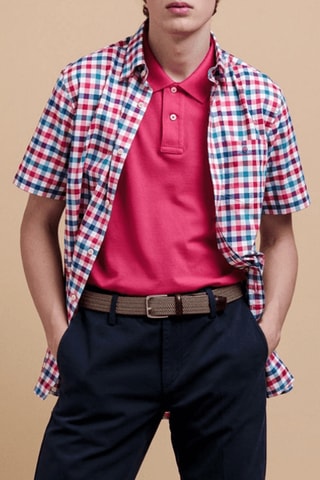 Chemise regular - Blanc et rouge