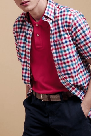 Chemise regular - Blanc et rouge
