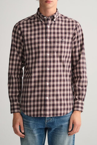 Chemise regular - Bleu nuit et écru