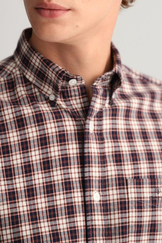 Chemise regular - Bleu nuit et écru