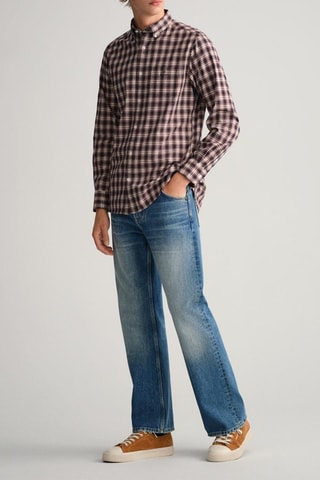 Chemise regular - Bleu nuit et écru