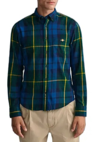 Chemise regular - Vert foncé et bleu foncé