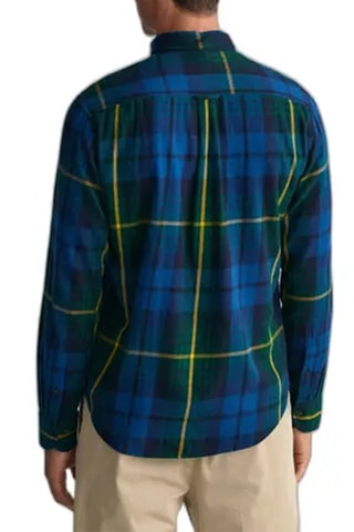 Chemise regular - Vert foncé et bleu foncé