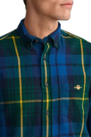 Chemise regular - Vert foncé et bleu foncé