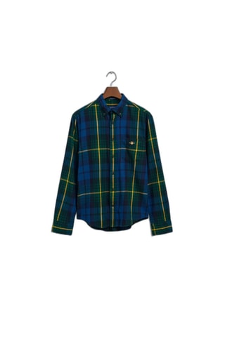 Chemise regular - Vert foncé et bleu foncé