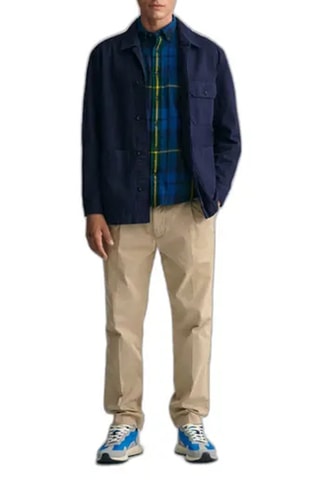 Chemise regular - Vert foncé et bleu foncé