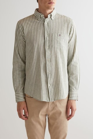 Chemise regular en lin - Kaki