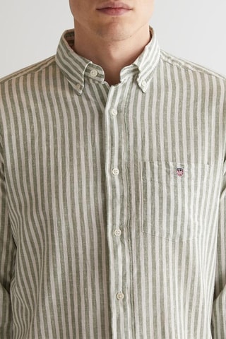 Chemise regular en lin - Kaki