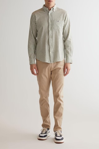 Chemise regular en lin - Kaki