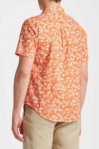 Chemise regular en lin - Orange