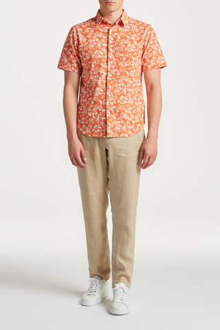 Chemise regular en lin - Orange