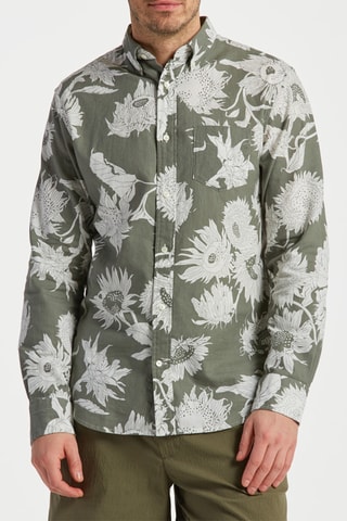 Chemise regular en lin - Kaki