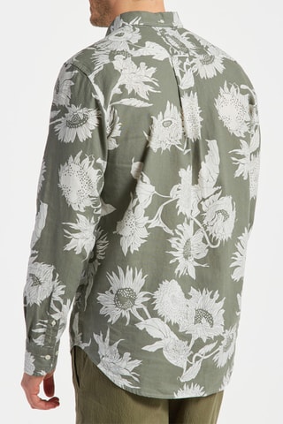 Chemise regular en lin - Kaki
