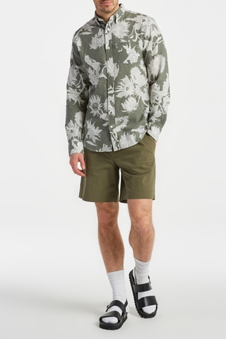 Chemise regular en lin - Kaki