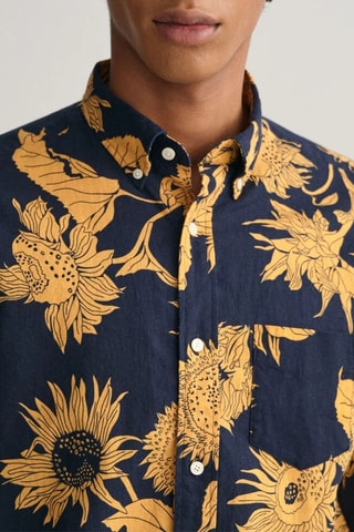 Chemise regular en lin - Jaune