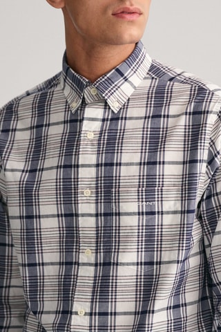 Chemise regular - Blanc et bleu marine