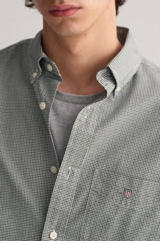 Chemise regular - Vert foncé et blanc