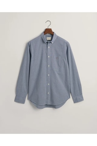 Chemise regular - Bleu foncé et blanc