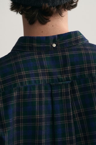 Chemise regular en velours - Vert foncé