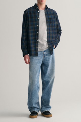 Chemise regular en velours - Vert foncé