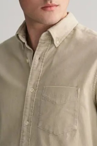 Chemise regular en velours- Beige